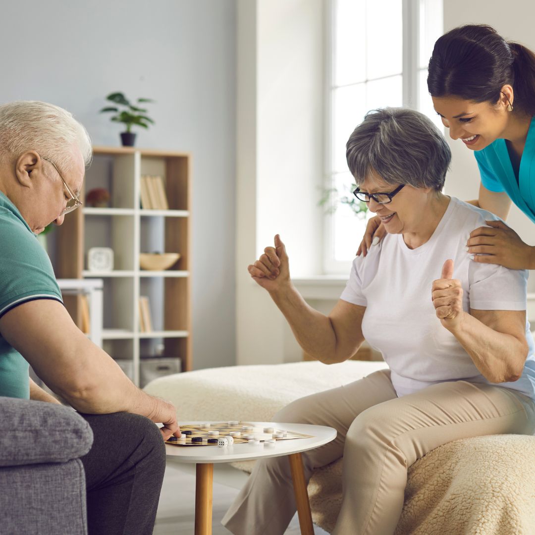 seniors playing games