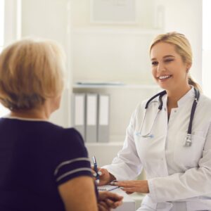 older woman meeting with doctor