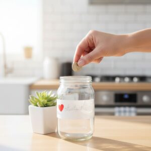 A symbolic image of saving and financial planning for home health care services