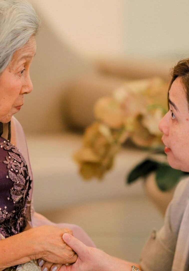 caregiver with dementia patient